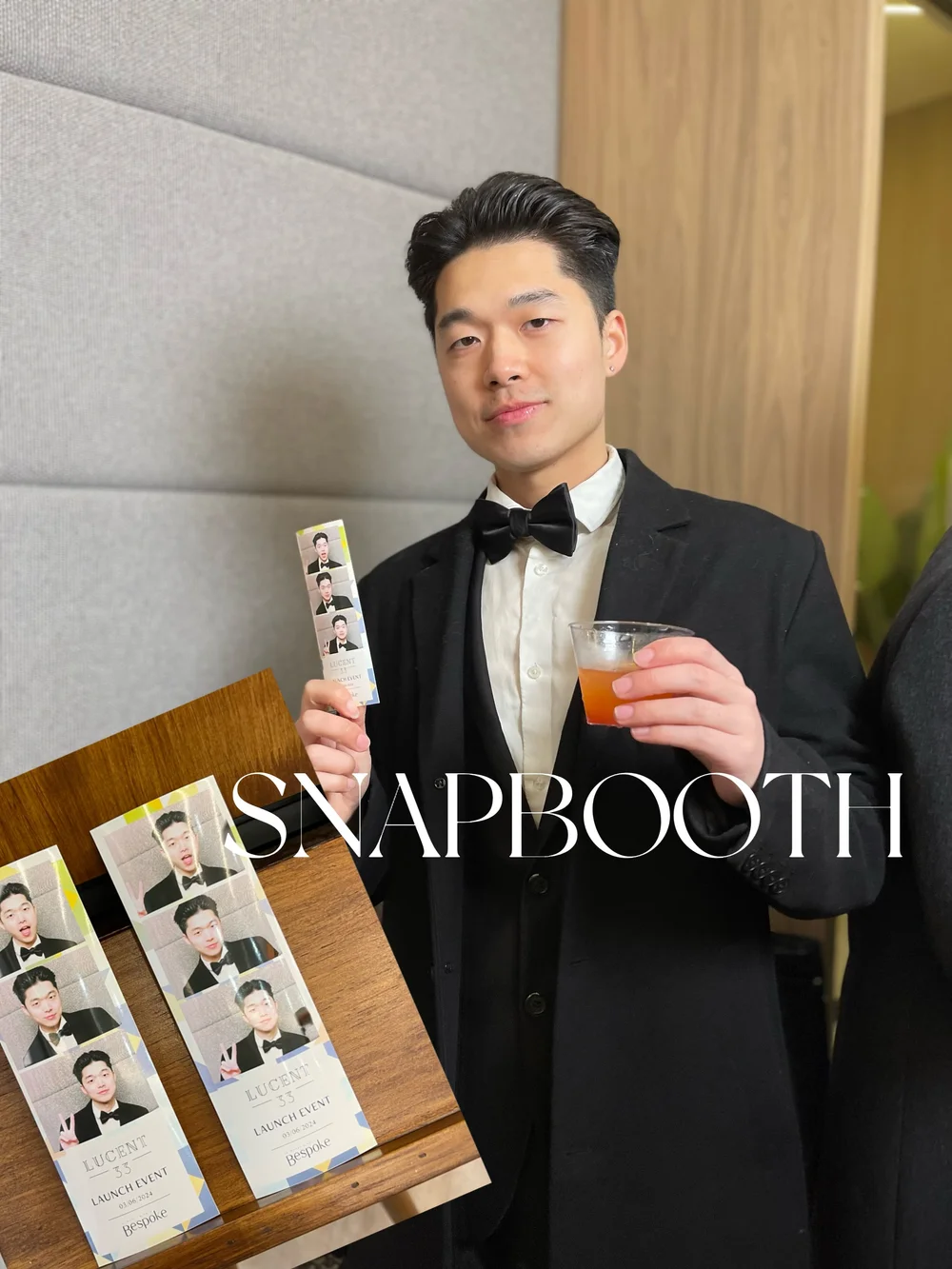 Photo booth print strips from a New York City wedding